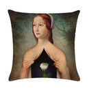 Axyaa Fairy Girl Linen Pillowcase for Home Decor 45X45CM