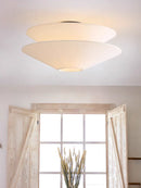 French Cream Ceiling Light Fixture - Axyaa Fabric Lamp for Living Room Bedroom