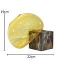 Axyaa Amber Glass Vase with Artificial Flowers for Desk Decoration & Room Aesthetic