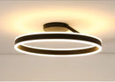 Axyaa Nordic Ring Ceiling Chandelier: White/Black LED Light for Bedroom, Kitchen, Dining Room