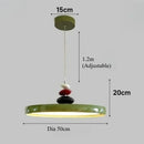 Axyaa Creamy LED Pendant Lights: Flying Saucer Chandeliers for Minimalist Home Dining Decor