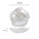 Axyaa Flower Glass Fruit Plate: Elegant Modern Snack Dish in Pearlescent Nordic Design