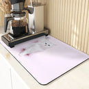 Axyaa Cute Cat Pattern Non-Slip Diatomaceous Earth Placemats Mats