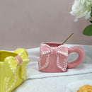 Axyaa Floral Bow Ceramic Coffee Cup - Exquisite 3D Design, Perfect for Tea or Milk
