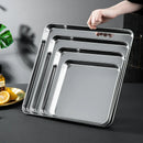 Axyaa Stainless Steel Square Baking Pan Dessert Tray Kitchen Storage Tools