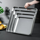 Axyaa Stainless Steel Square Baking Pan Dessert Tray Kitchen Storage Tools