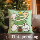 Axyaa Christmas Cat & Tree Pillow Covers for Sofa Bedroom Car Home Decor