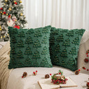 Axyaa Green Snowflake Pillow Cover 45x45cm: Holiday Decor for Winter Season