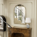 Axyaa Arched Antique Brass Wall Mirror with Resin Rose Pattern