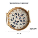 Axyaa Shell Tray: Light Luxury Double-eared Rattan Storage for Decorative Display