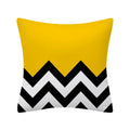 Axyaa Geometry Polyester Cushion Cover 45x45, Decorative Sofa Pillowcase Blue Yellow Black Home Décor