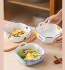 Axyaa 8-inch Baking Bowl Double Ear Tableware Oven Microwave Rice Baking Salad Tray