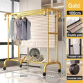 Axyaa Floor-to-Ceiling Coat Rack with Drying Hanger for Bedroom and Balcony