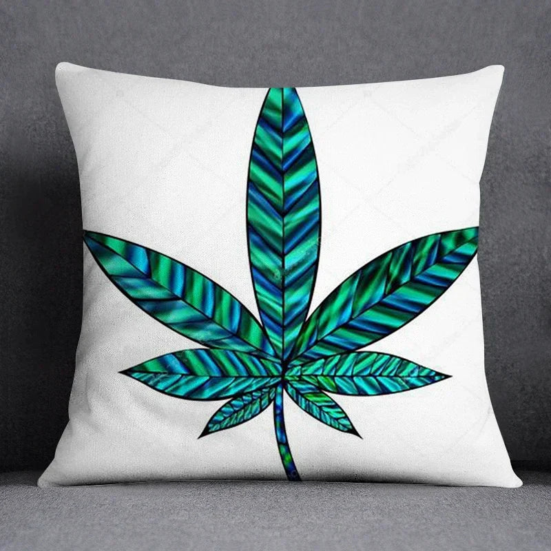 Axyaa Green Leaf Theme Pillowcase - Decorative Polyester Home Decoration 45*45cm
