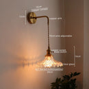 Axyaa LED Copper Wall Light for Bathroom Mirror Hallway Bedroom Glass Lamp