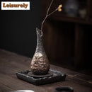Axyaa Gilded Iron Glaze Ceramic Vase for Hydroponics and Tea Ceremony Ornaments