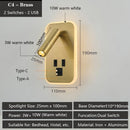 Axyaa LED Wall Sconce Reading Light with USB Ports & Adjustable Spotlight