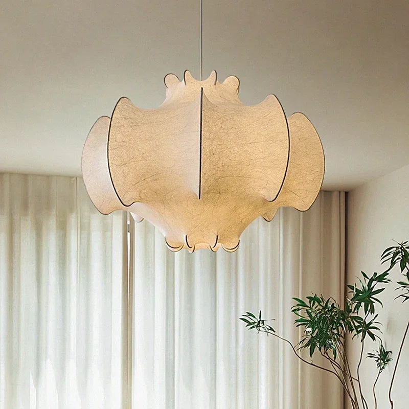Axyaa Wabi Sabi Silk Pendant Lights - Nordic Style LED Chandelier for Home Decor