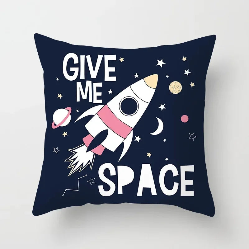 Axyaa Astronaut Theme Polyester Pillowcase Sofa Chair Cover 45x45cm