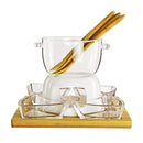 Axyaa Chocolate Chafing Dish Cup Glass Bowl Cheese Melting Pot Heating Mug