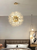 Axyaa Crystal Dandelion LED Chandelier: Modern Firefly Spark Ball Pendant Lamp