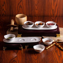 Axyaa Ceramic Bowl Set with Saucers for Household and Snacks, Fruit Dips, and Refreshments