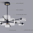 Axyaa Nordic Black Acrylic Chandelier Modern Minimalist Luxury Bedroom Living Room Creative Circle