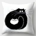 Watercolor Cat Pillowcase by Axyaa - 45cmX45cm Square Sofa Pillow - Loving Cat Design