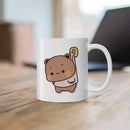 Axyaa Cute Cat Peach Goma Coffee Tea Mug | Ceramic Funny Animal Breakfast Cup