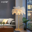 Luxury Axyaa Feather Floor Lamp for Living Room Sofa Background Wall Bedroom Light