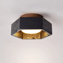 Axyaa Black Stone LED Ceiling Lamp - Japanese Wabi Sabi Decor for Living Room