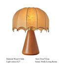 Wabi Sabi Silk-Inspired Desk Lamp by Axyaa: Artful Woodwork, Bedroom Warmth