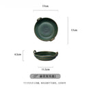 Axyaa Stone Pottery Double-eared Tray - Japanese Retro Ceramic Dish - Household Fruit Plate