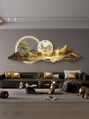 Axyaa LED Wall Lamp Modern Luxury Living Room Clock Hanging Painting Decoration