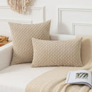 Axyaa Corduroy Throw Pillow Cover 45x45 for Sofa Bed Living Room Plush Cushion Case