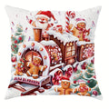 Axyaa Gingerbread Train Pillowcase - Festive Home Sofa Decor