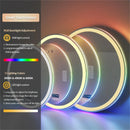 Axyaa LED Round Bathroom Mirror with Anti-Fog, Bluetooth Speaker, and Front & RGB Backlit