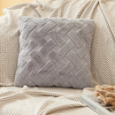 Axyaa Simple Striped Rabbit Plush Pillowcase in Double-Sided Velvet Cover