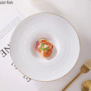 Axyaa Straw Hat Ceramic Plates Set for Dining Table - Multipurpose Tableware Collection
