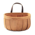 Axyaa Hand-woven Wood Kitchen Storage Basket with Handle