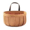 Axyaa Hand-woven Wood Kitchen Storage Basket with Handle