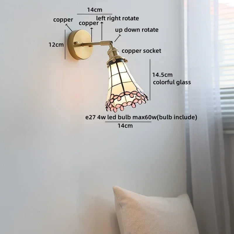 Axyaa Clear Glass Copper Arm LED Wall Sconce Wandlamp