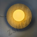 Axyaa Stone Travertine LED Chandelier: Elegant Marble Lighting for Home Décor
