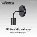 Axyaa Modern Minimalist Wrought Iron Wooden Wall Lamp for Living Room Bedroom Study
