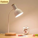 Axyaa Nordic Wood Iron LED Desk Lamp for Eye Protection