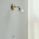 Axyaa Nordic LED Glass Wall Lights Brass Pull Chain Stair Fixture