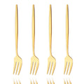Axyaa Gold Fruit Cake Set: Mirror Stainless Steel Tea Fork, Snack Dessert, Small Salad Cutlery