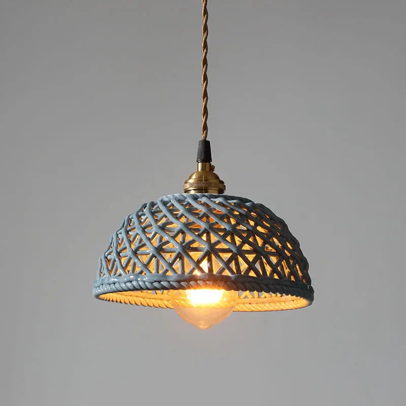 Axyaa Ceramic LED Pendant Lights: Modern Nordic Copper Hanging Lamp for Indoor Lighting