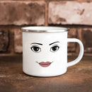 Axyaa Woman Face Enamel Travel Coffee Mug - Funny Gamer Gift