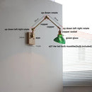 Axyaa Copper LED Swing Arm Wall Light Fixture Nodic Walnut Design